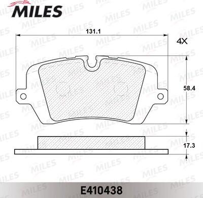 Miles E410438 - Тормозные колодки, дисковые, комплект autospares.lv