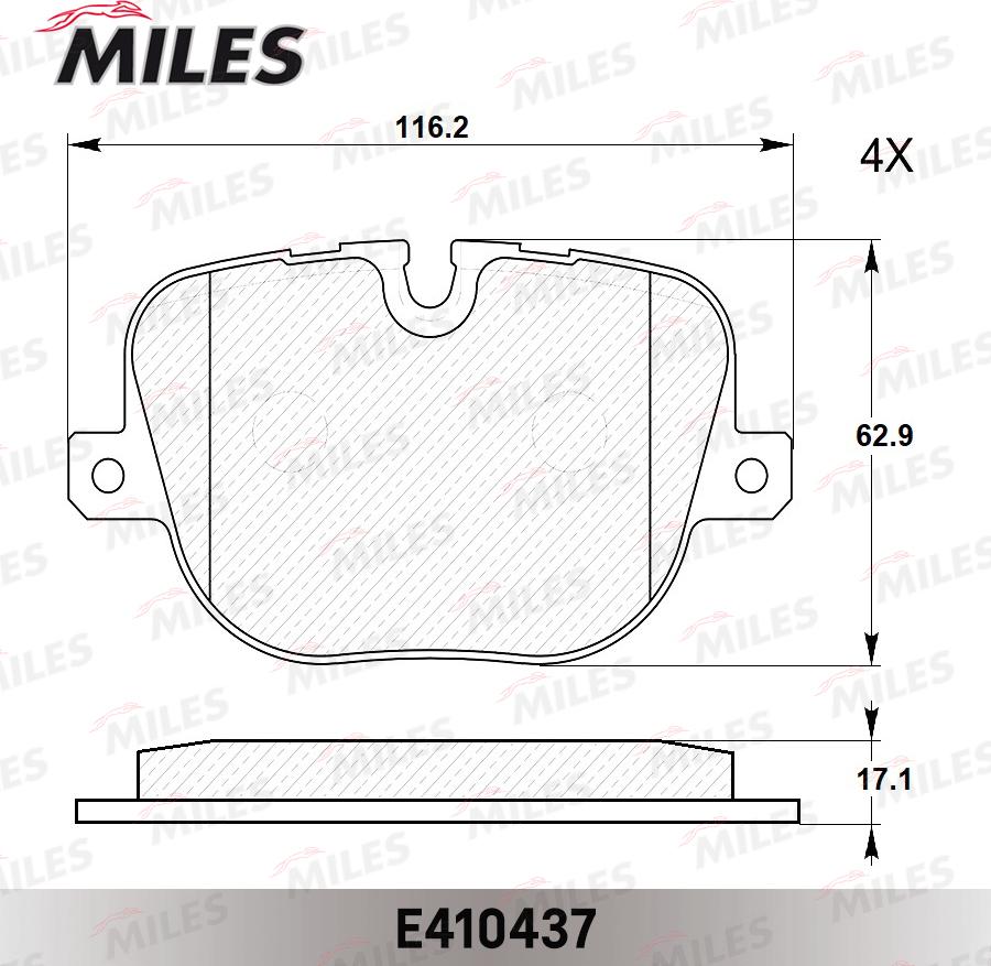 Miles E410437 - Тормозные колодки, дисковые, комплект autospares.lv