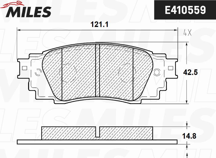 Miles E410559 - Тормозные колодки, дисковые, комплект autospares.lv