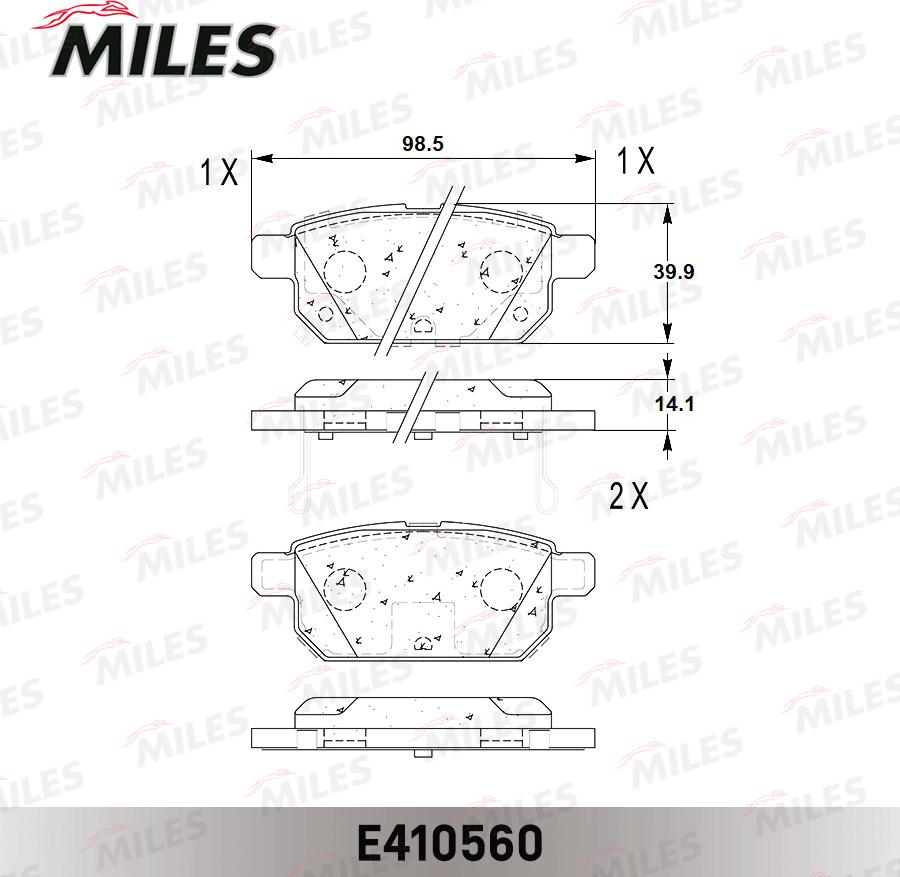 Miles E410560 - Тормозные колодки, дисковые, комплект autospares.lv