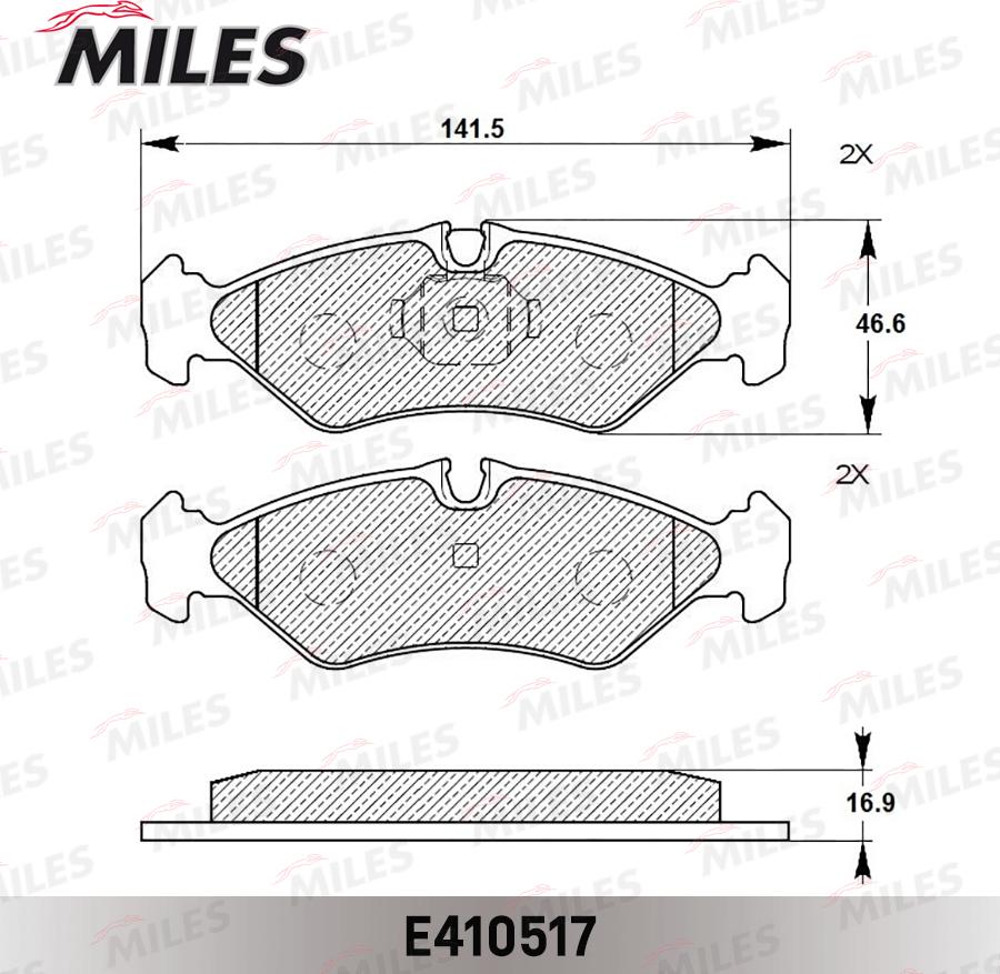 Miles E410517 - Тормозные колодки, дисковые, комплект autospares.lv