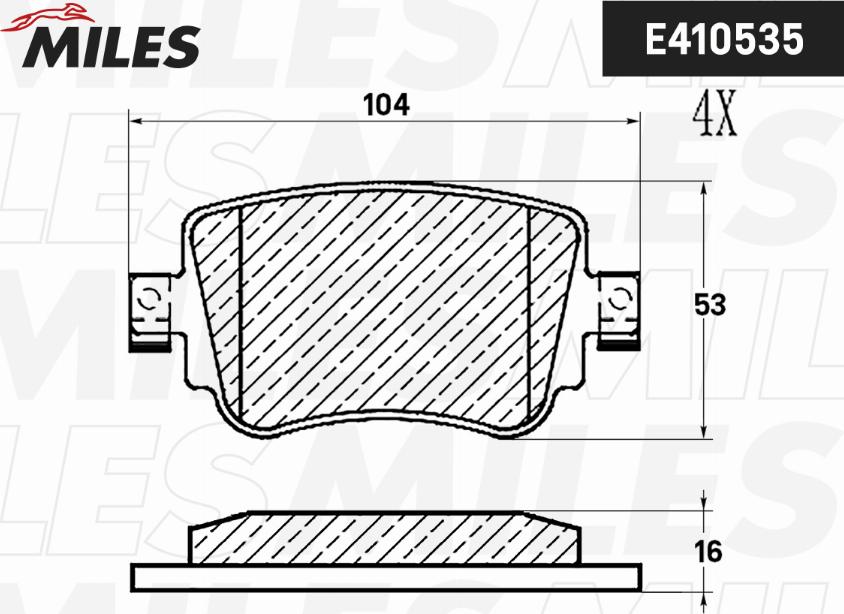 Miles E410535 - Тормозные колодки, дисковые, комплект autospares.lv