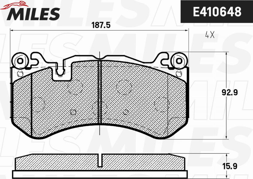 Miles E410648 - Тормозные колодки, дисковые, комплект autospares.lv