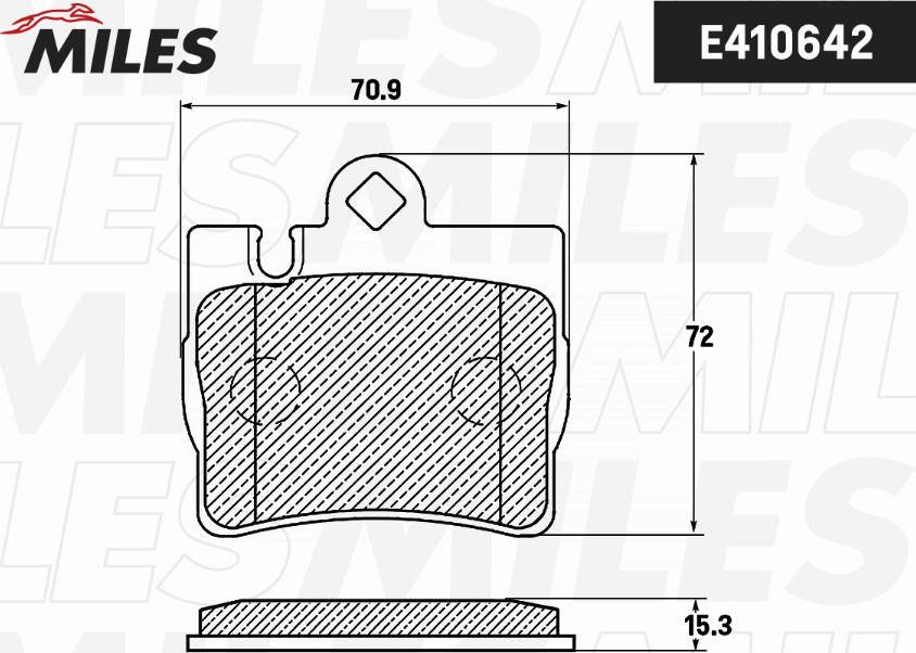 Miles E410642 - Тормозные колодки, дисковые, комплект autospares.lv