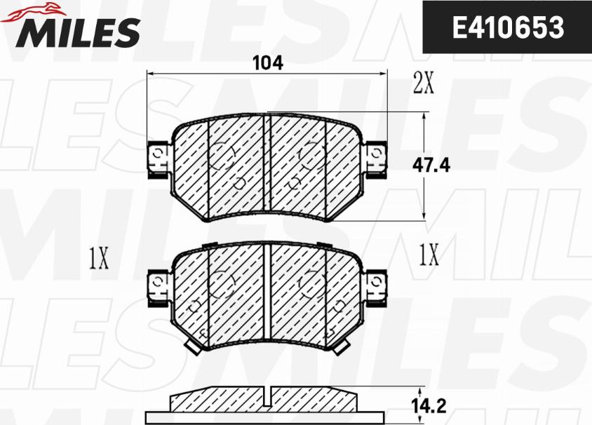 Miles E410653 - Тормозные колодки, дисковые, комплект autospares.lv