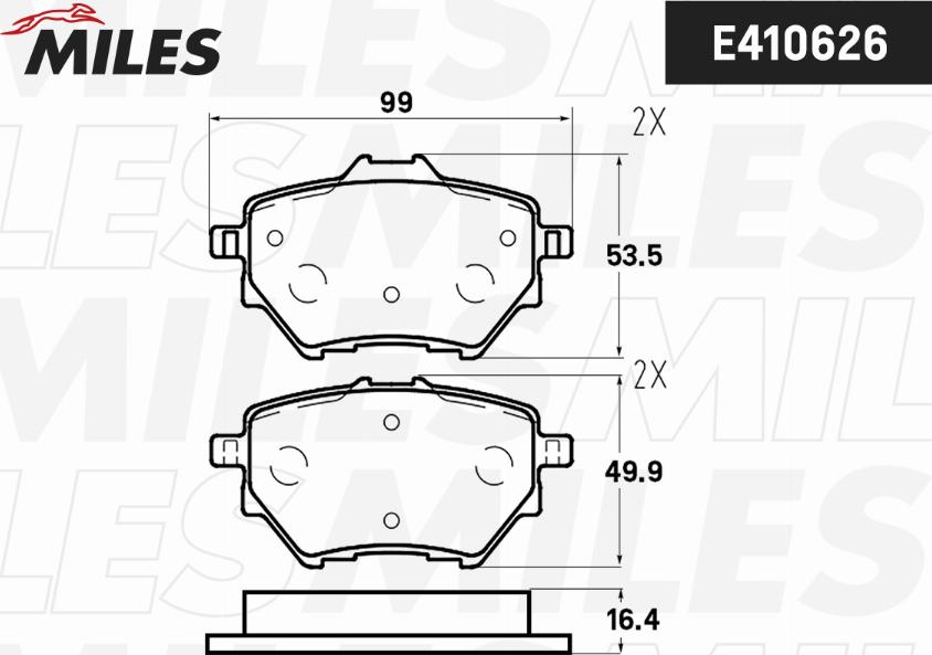 Miles E410633 - Тормозные колодки, дисковые, комплект autospares.lv