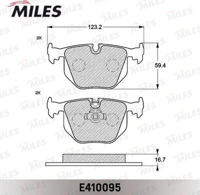 Miles E410095 - Тормозные колодки, дисковые, комплект autospares.lv