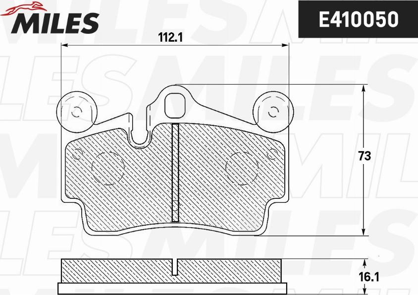 Miles E410050 - Тормозные колодки, дисковые, комплект autospares.lv