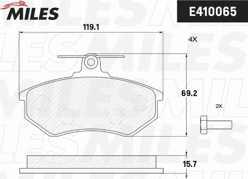 Miles E410065 - Тормозные колодки, дисковые, комплект autospares.lv