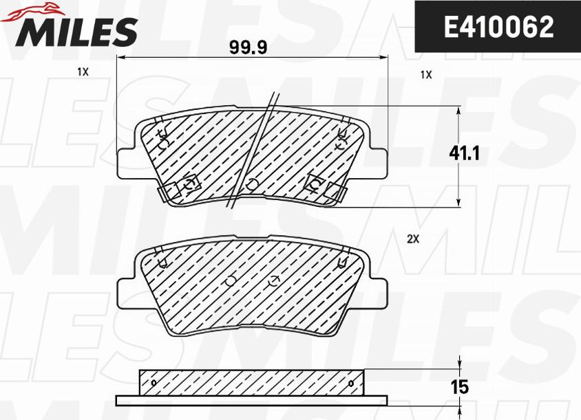 Miles E410062 - Тормозные колодки, дисковые, комплект autospares.lv