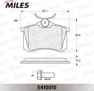 Miles E410010 - Тормозные колодки, дисковые, комплект autospares.lv