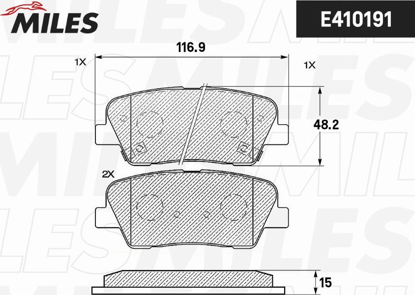 Miles E410191 - Тормозные колодки, дисковые, комплект autospares.lv