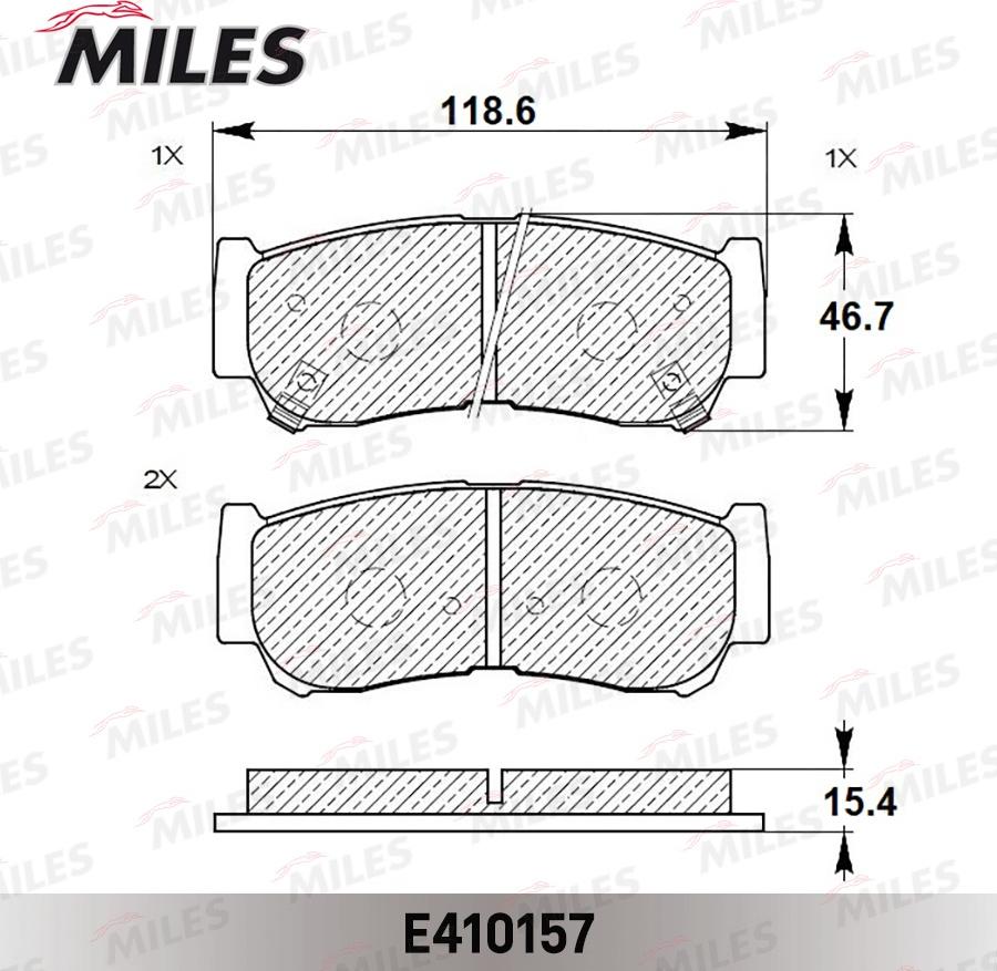 Miles E410157 - Тормозные колодки, дисковые, комплект autospares.lv