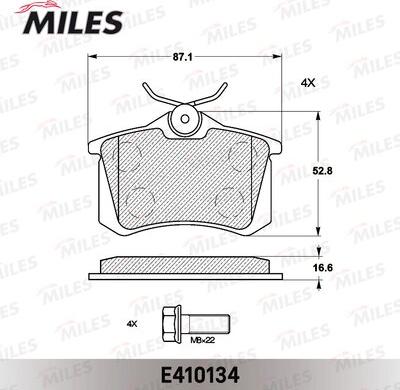 Miles E410134 - Тормозные колодки, дисковые, комплект autospares.lv