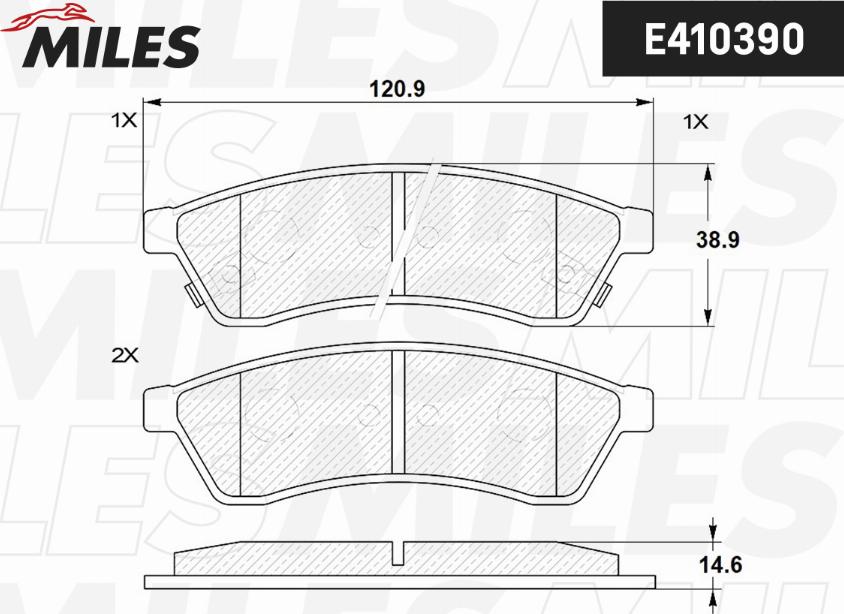 Miles E410390 - Тормозные колодки, дисковые, комплект autospares.lv