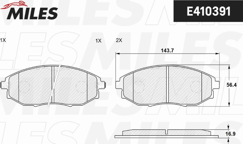 Miles E410391 - Тормозные колодки, дисковые, комплект autospares.lv