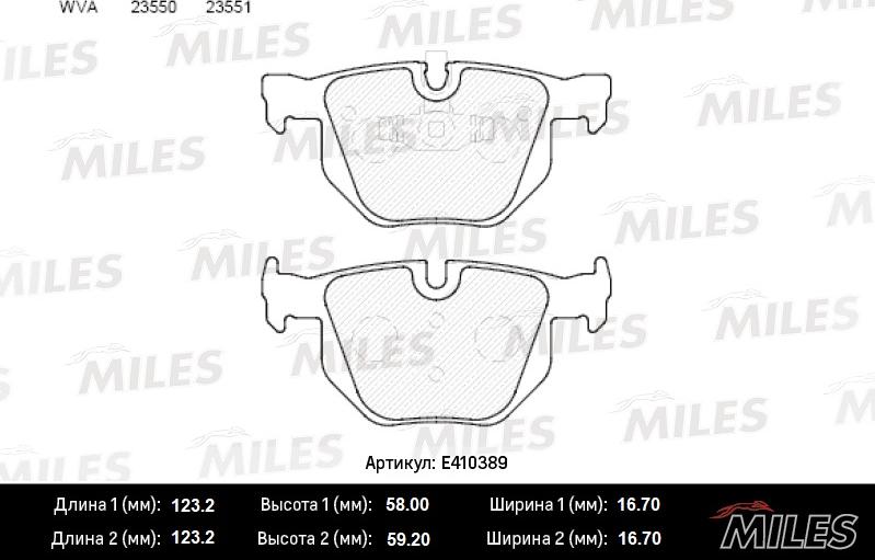 Miles E410389 - Тормозные колодки, дисковые, комплект autospares.lv