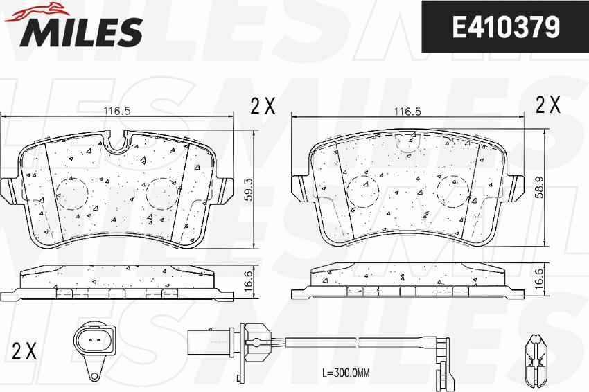 Miles E410379 - Тормозные колодки, дисковые, комплект autospares.lv