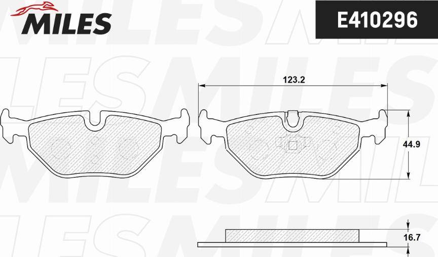 Miles E410296 - Тормозные колодки, дисковые, комплект autospares.lv