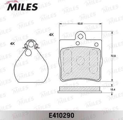 Miles E410290 - Тормозные колодки, дисковые, комплект autospares.lv