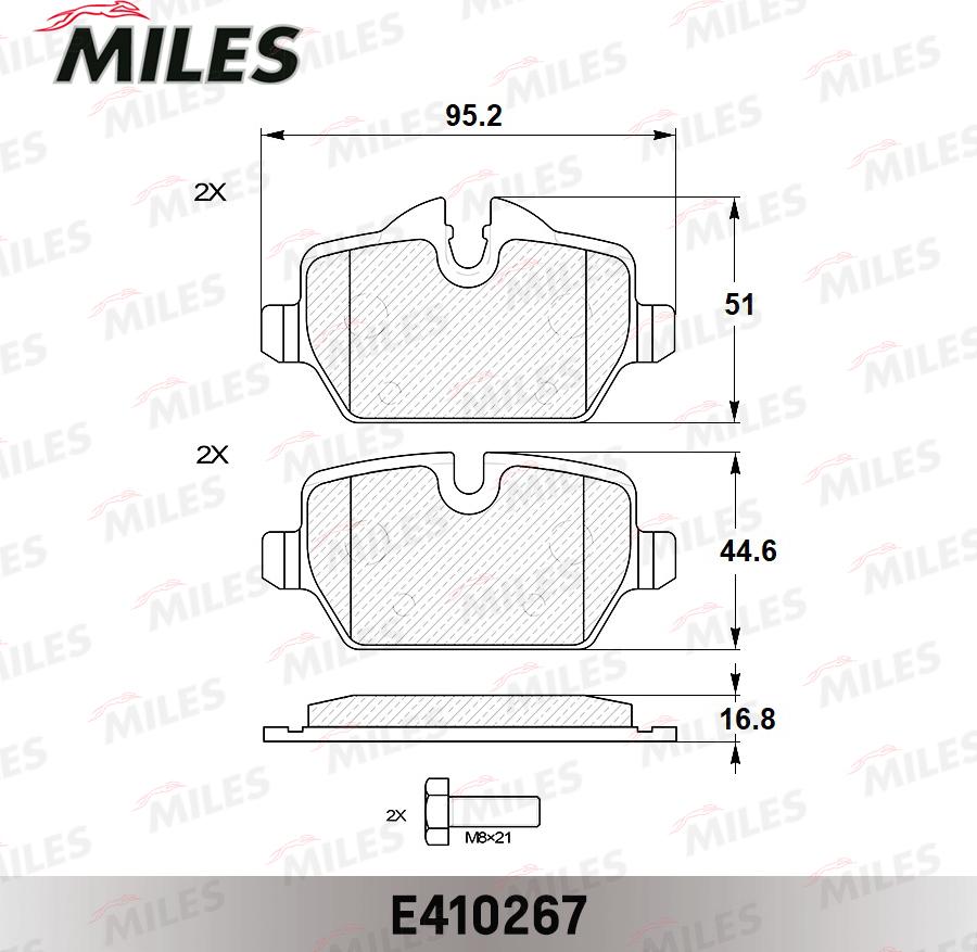 Miles E410267 - Тормозные колодки, дисковые, комплект autospares.lv