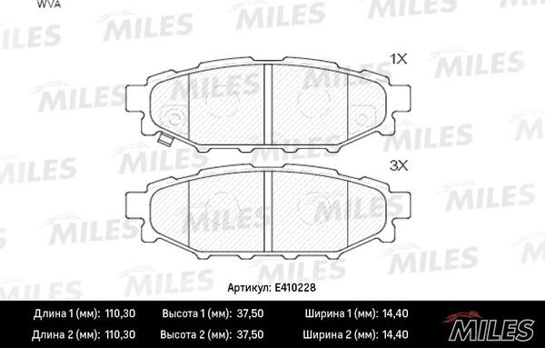 Miles E410228 - Тормозные колодки, дисковые, комплект autospares.lv