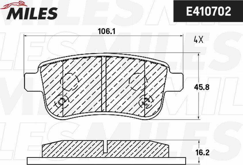 Miles E410702 - Тормозные колодки, дисковые, комплект autospares.lv