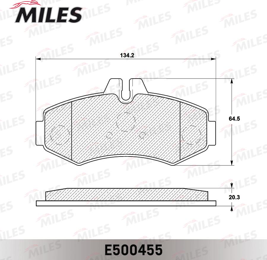 Miles E500455 - Тормозные колодки, дисковые, комплект autospares.lv