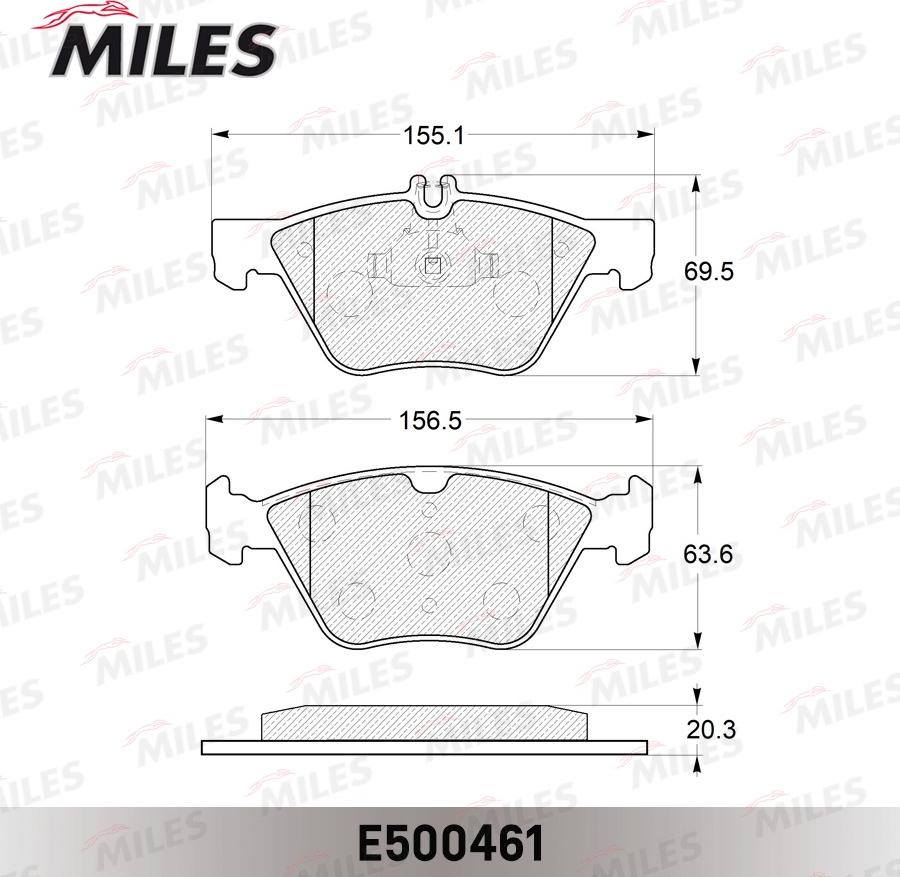 Miles E500461 - Тормозные колодки, дисковые, комплект autospares.lv