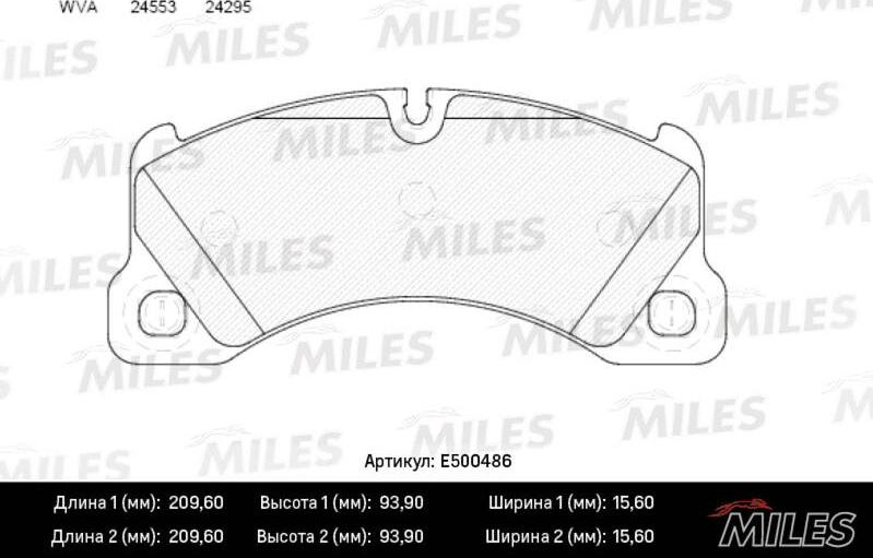 Miles E500486 - Тормозные колодки, дисковые, комплект autospares.lv