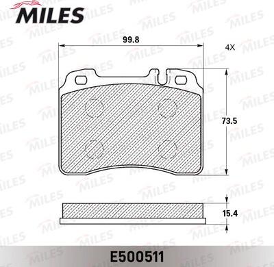 Miles E500511 - Тормозные колодки, дисковые, комплект autospares.lv