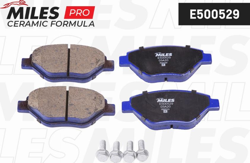 Miles E500529 - Тормозные колодки, дисковые, комплект autospares.lv