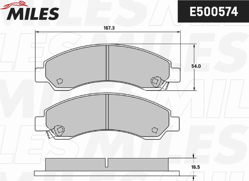 Miles E500574 - Тормозные колодки, дисковые, комплект autospares.lv