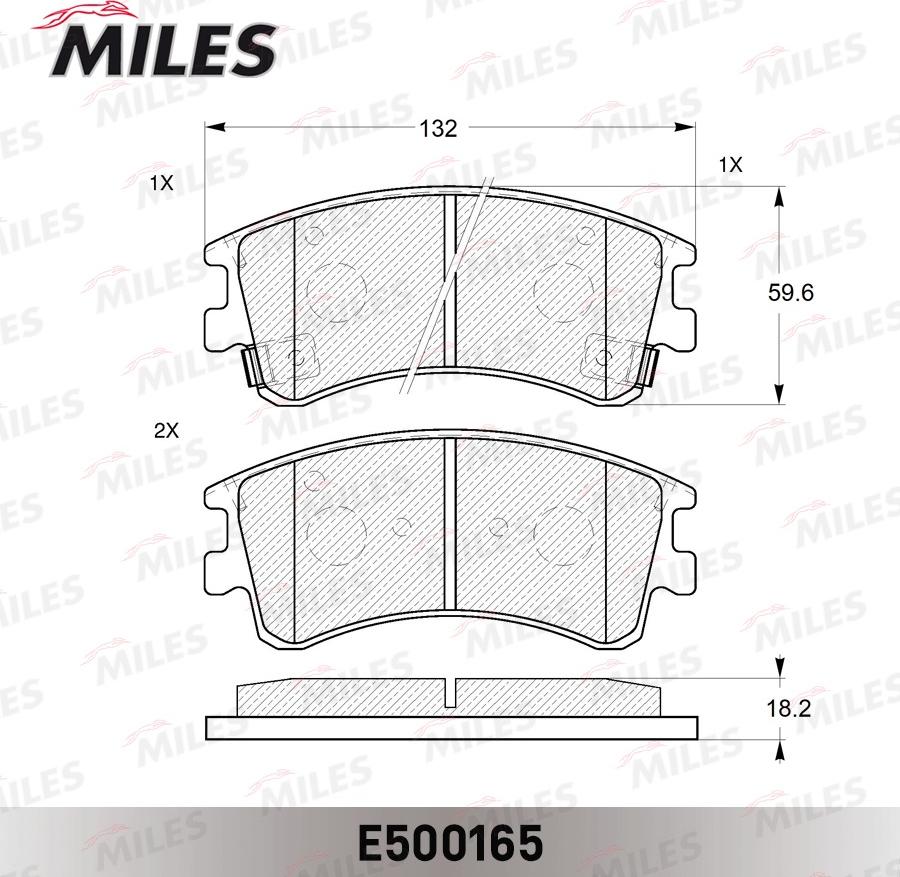 Miles E500165 - Тормозные колодки, дисковые, комплект autospares.lv