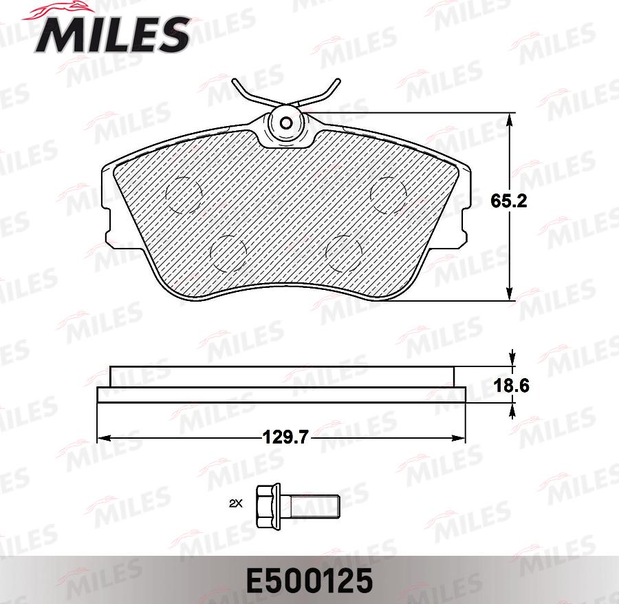 Miles E500125 - Тормозные колодки, дисковые, комплект autospares.lv