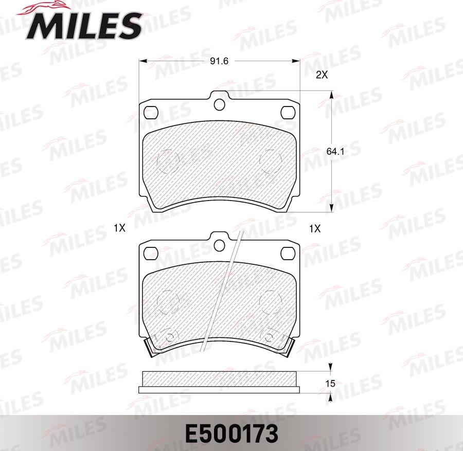 Miles E500173 - Тормозные колодки, дисковые, комплект autospares.lv