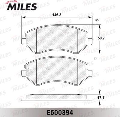 Miles E500394 - Тормозные колодки, дисковые, комплект autospares.lv