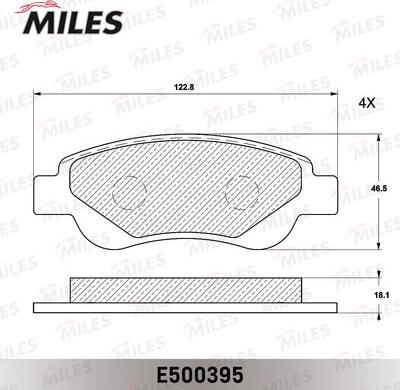 Miles E500395 - Тормозные колодки, дисковые, комплект autospares.lv