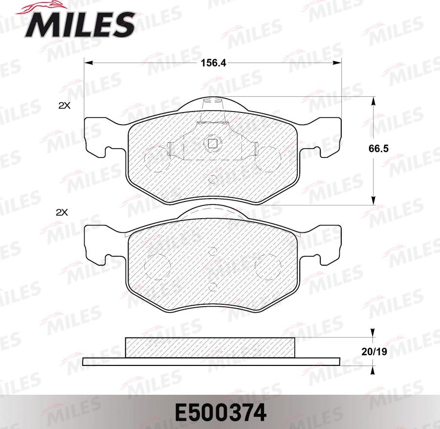 Miles E500374 - Тормозные колодки, дисковые, комплект autospares.lv