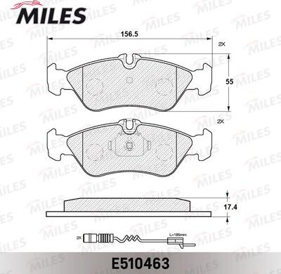 Miles E510463 - Тормозные колодки, дисковые, комплект autospares.lv