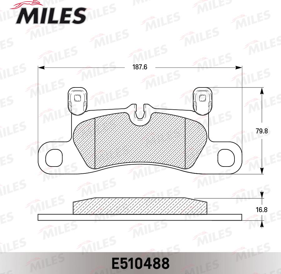 Miles E510488 - Тормозные колодки, дисковые, комплект autospares.lv