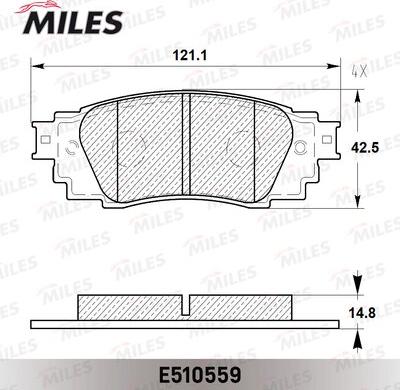 Miles E510559 - Тормозные колодки, дисковые, комплект autospares.lv