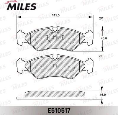 Miles E510517 - Тормозные колодки, дисковые, комплект autospares.lv