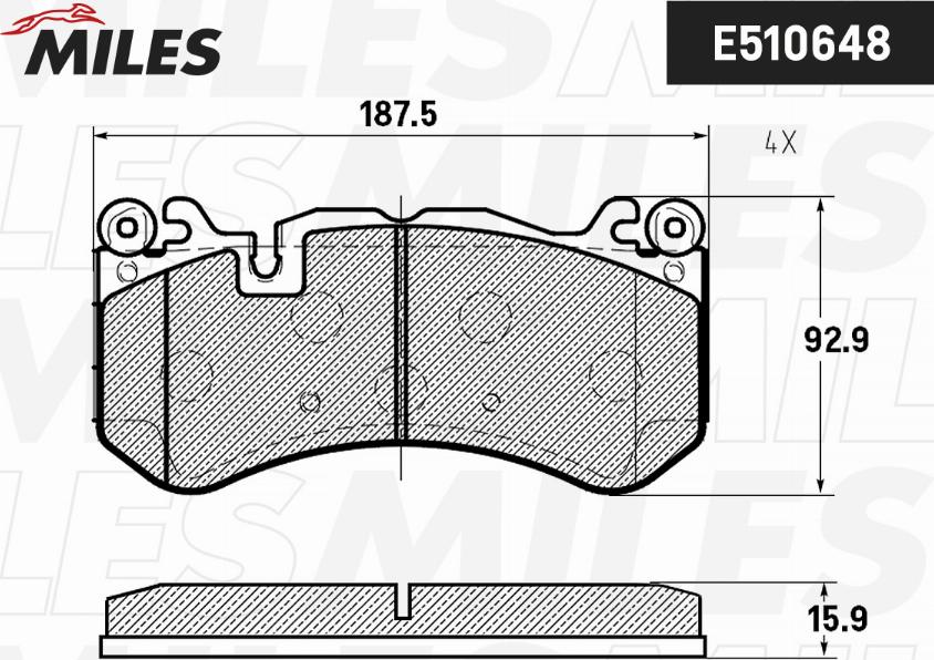 Miles E510648 - Тормозные колодки, дисковые, комплект autospares.lv