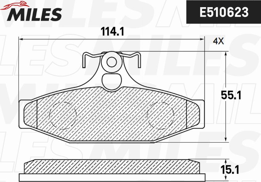 Miles E510623 - Тормозные колодки, дисковые, комплект autospares.lv