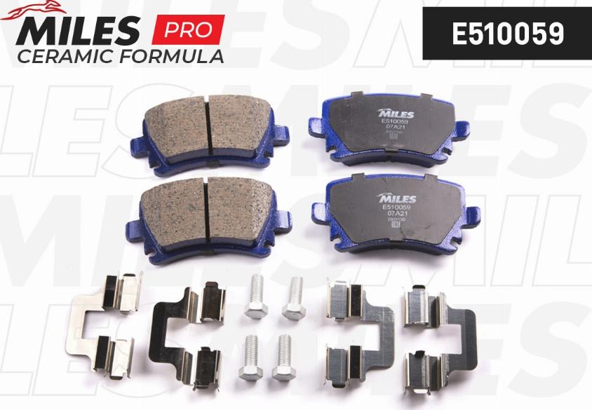 Miles E510059 - Тормозные колодки, дисковые, комплект autospares.lv