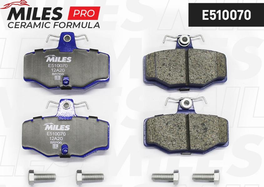 Miles E510070 - Тормозные колодки, дисковые, комплект autospares.lv