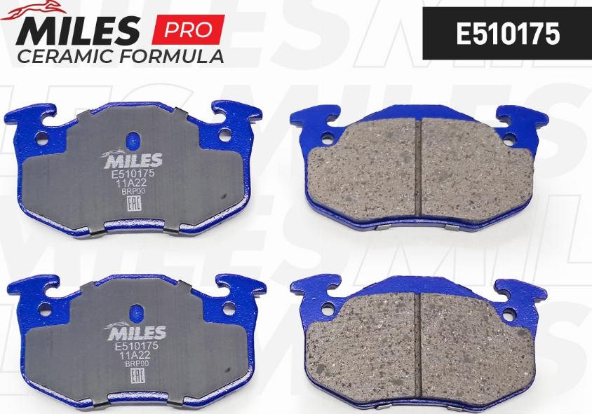 Miles E510175 - Тормозные колодки, дисковые, комплект autospares.lv