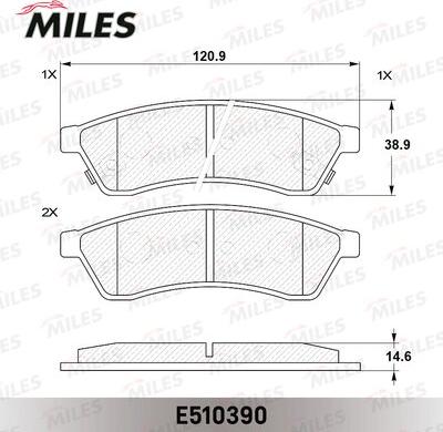 Miles E510390 - Тормозные колодки, дисковые, комплект autospares.lv