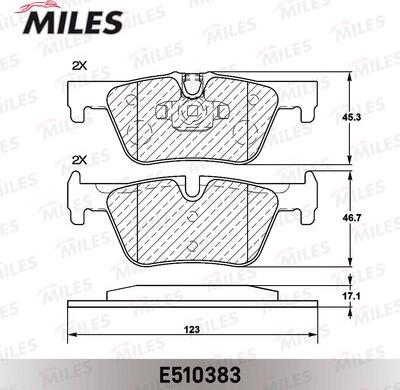 Miles E510383 - Тормозные колодки, дисковые, комплект autospares.lv